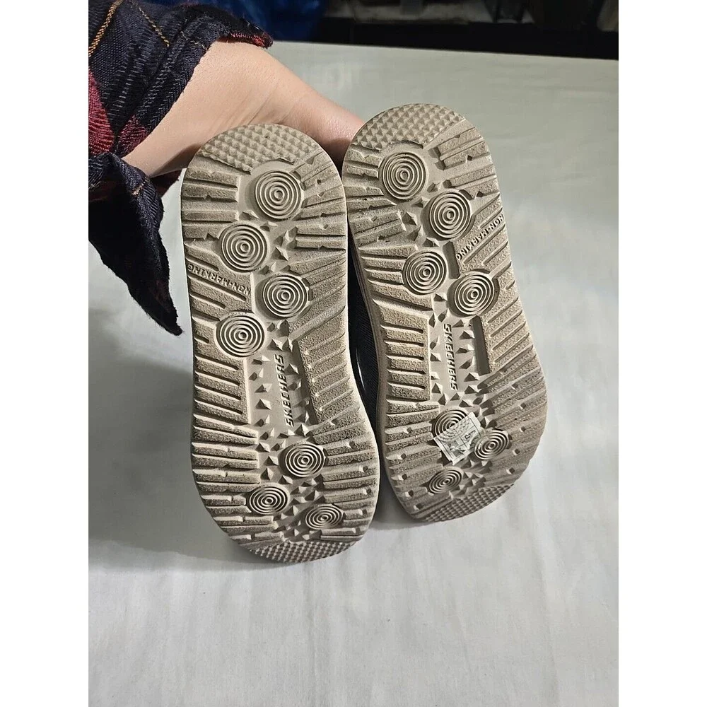 Skechers Boys‎ Melson Volgo Gray Black Slip On Sneakers Size US 1.5 Loafers